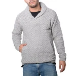 KUNST UND MAGIE Sweatshirt Schalkragen Grau/Hellgrau/Rot