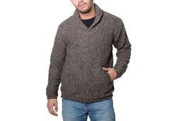 KUNST UND MAGIE Sweatshirt Schalkragen Grau/Braun/Dunkelgrau/Khaki/Beige