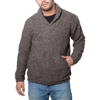 KUNST UND MAGIE Sweatshirt Schalkragen Grau/Braun/Dunkelgrau/Khaki/Beige
