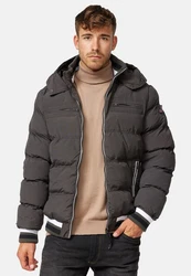 Indicode Herren Marlon Steppjacke in Daunenjacken-Optik Winterjacke Übergangsjacke Raven