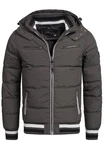 Indicode Herren Marlon Steppjacke in Daunenjacken-Optik Winterjacke Übergangsjacke Raven