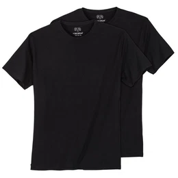 Rundhalsshirt Groe Gren Herren T-Shirt 2er-Pack Rundhals schwarz