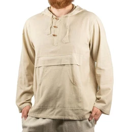 Hoodie KUNST&MAGIE Herren bunt Hoodie Fischerhemd Kapuze Kngurutasche