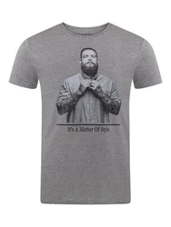 riverso T-Shirt Herren Fotoprintshirt RIVHarald Regular Fit Kurzarm Tee Shirt Grau/Dunkelgrau