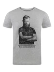 riverso T-Shirt Herren Fotoprintshirt RIVHarald Regular Fit Kurzarm Tee Shirt Grau/Blau