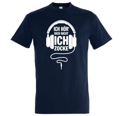 Youth Designz T-Shirt Ich Zocke Dunkelblau/Blau/Schwarz