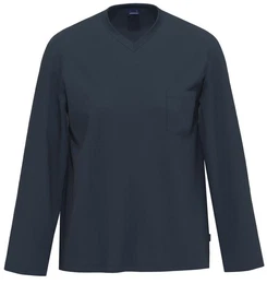 Pyjamaoberteil Herren Schlafanzug Oberteil mit Langarm (1-tlg) Baumwolle