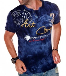 Jaylvis T-Shirt V-Kragen Herren Freizeit Blau/Dunkelblau/Hellblau