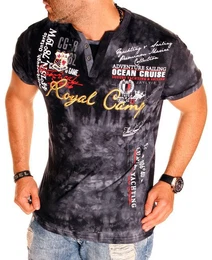 T-Shirt Herren Kurzarm Shirt V-Kragen Freizeit