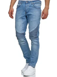 Slim-fit-Jeans 16517 in cooler Biker-Optik