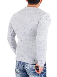 Reslad Strickpullover Crewneck RS-3105 Rosa/Beige/Gelb/Grün/Blau