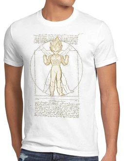 style3 T-Shirt Vitruvianischer Vegeta Weiß/Silber style3 T-Shirt Vitruvianischer Vegeta Weiß/Silber