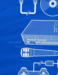 style3 T-Shirt PS2 Retro Gamer PS PlayStation Konsole Classic Blau/Dunkelblau/Hellblau