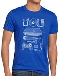 style3 T-Shirt PS2 Retro Gamer PS PlayStation Konsole Classic Blau/Dunkelblau/Hellblau