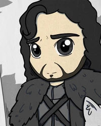 Style3 T-Shirt Jon Schnee Chibi Snow der Nachtwache Game of Thrones Weiß/Creme