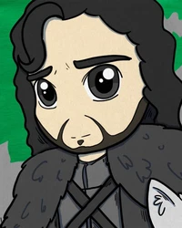 Style3 T-Shirt Jon Schnee Chibi Snow der Nachtwache Game of Thrones Grün