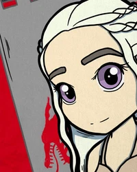 style3 T-Shirt Mutter der Drachen Chibi Daenerys Targaryen Game of Thrones Rot/Dunkelrot