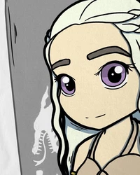 style3 T-Shirt Mutter der Drachen Chibi Daenerys Targaryen Game of Thrones Weiß/Grün/Rot