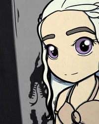 style3 T-Shirt Mutter der Drachen Chibi Daenerys Targaryen Game of Thrones Schwarz/Rot/Dunkelrot