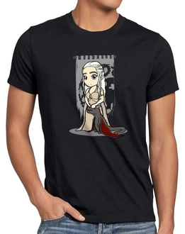 style3 T-Shirt Mutter der Drachen Chibi Daenerys Targaryen Game of Thrones Schwarz/Rot/Dunkelrot
