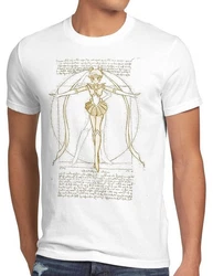 style3 T-Shirt Vitruvianische Bunny Weiß/Grün/Beige