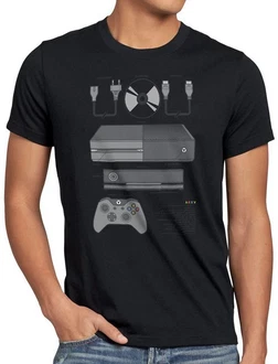 style3 T-Shirt One X gamer konsole game box Schwarz/Dunkelgrau