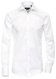 Businesshemd Herren Hemd extra langer Arm 72cm Langarm Hemd uni modern fit Kentkragen, wei HL81, 41