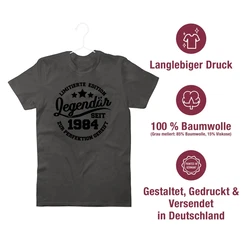 Shirtracer T-Shirt Legendr seit 1984 40. Geburtstag Schwarz/Grau/Dunkelgrün/Khaki/Grün
