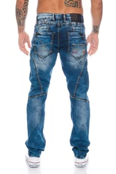 Cipo & Baxx Slim-fit Jeans Hose mit Nahtdesign Blau/Hellblau