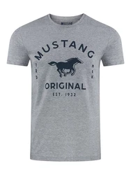 MUSTANG Herren T-Shirt 4er Pack Frontprint O-Neck Rundhalsausschnitt Kurzarm Regular Tee Shirt (P10) Schwarz/Weiß/Grau/Blau/Grün