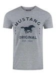 MUSTANG Herren T-Shirt 4er Pack Frontprint O-Neck Rundhalsausschnitt Kurzarm Regular Tee Shirt (P10) Schwarz/Weiß/Grau/Blau/Grün
