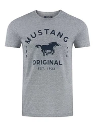 MUSTANG Herren T-Shirt 4er Pack Frontprint O-Neck Rundhalsausschnitt Kurzarm Regular Tee Shirt (P10) Schwarz/Weiß/Grau/Blau/Grün