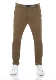 Chinohose Herren Stoffhose RIVMalte Slim Fit Stretch Freizeithose mit Grtel
