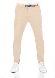 Chinohose Herren Stoffhose RIVMalte Slim Fit Stretch Freizeithose mit Grtel