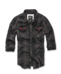 Brandit Hemd Duncan Check Shirt Grau/Schwarz/Dunkelgrau/Rot