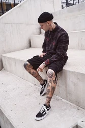Brandit Hemd Duncan Check Shirt Grau/Schwarz/Dunkelgrau/Rot