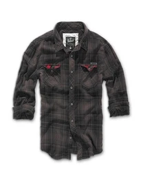 Brandit Hemd Duncan Check Shirt Grau/Schwarz/Dunkelgrau/Rot