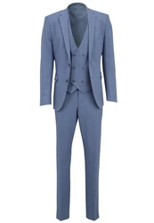 SteffenKlein Anzug Slim-Fit Blau/Grau/Hellblau
