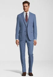 SteffenKlein Anzug Slim-Fit Blau/Grau/Hellblau