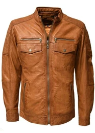 Lederjacke Ray washed, Lammnappa Leder