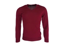 MAERZ Muenchen Sweatshirt Pullover V-Ausschnitt Dunkelrot/Rot/Bordeaux