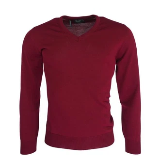 MAERZ Muenchen Sweatshirt Pullover V-Ausschnitt Dunkelrot/Rot/Bordeaux