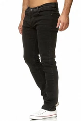 Reslad Jeans Herren Designer Slim Fit Basic Style RS-2092 Khaki/Dunkelgrün/Schwarz/Dunkelbraun