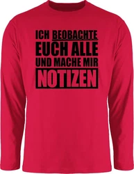 Shirtracer Rundhalsshirt Ich beobachte euch alle schwarz