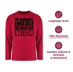 Shirtracer Rundhalsshirt Ich beobachte euch alle schwarz
