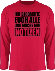 Shirtracer Rundhalsshirt Ich beobachte euch alle schwarz