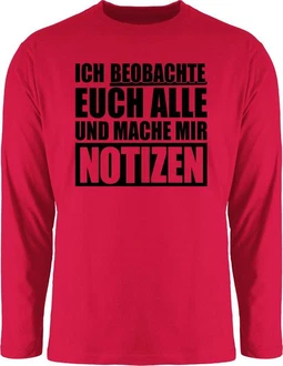 Shirtracer Rundhalsshirt Ich beobachte euch alle schwarz Shirtracer Rundhalsshirt Ich beobachte euch alle schwarz