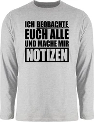 Shirtracer Rundhalsshirt Ich beobachte euch alle schwarz