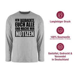 Shirtracer Rundhalsshirt Ich beobachte euch alle schwarz
