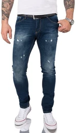 Slim-fit-Jeans Herren Jeans Stonewashed Dunkelblau G-202
